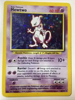 Pokemon TCG Mewtwo Base Set 10/102 Holo 1999-2000 Wizards Base Set Copyright... - Image 1
