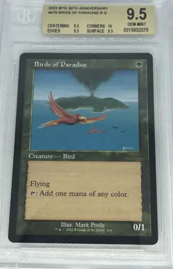 Mtg - BGS 9.5Q+ Birds of Paradise- 30th Anniversary Edition (Retro) - Wow! Rare - Image 1
