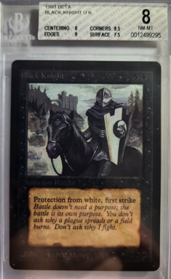 MTG - 1993 Beta - Black Knight - #95 - Beckett Graded 8 - Image 1