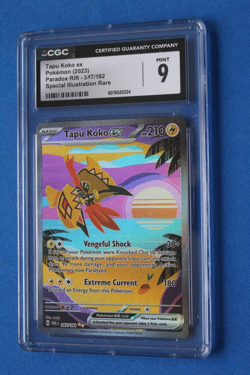 2023 POKEMON PARADOX RIFT SPECIAL ILLUSTRATION RARE TAPU KOKO EX CGC 9 - Image 1