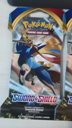 Pokemon TCG Sword And Shield Base Set Booster Pack Lot Of 5 Factory Sealed - Image 4