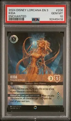 Disney Lorcana Kida Protector of Atlantis ✨ 206/204 Enchanted 🔥 PSA 10 GEM MINT - Image 1