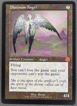 Mint/Near-Mint, English - 1 x MTG Platinum Angel - Retro Frame The Brothers' War - Image 1