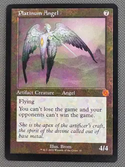 Mint/Near-Mint, English - 1 x MTG Platinum Angel - Retro Frame The Brothers' War - Image 2