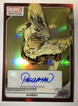 2023 Upper Deck Marvel Platinum #193 ANGEL 🪽 CREATOR AUTO RED RAINBOW - Image 1