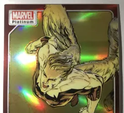 2023 Upper Deck Marvel Platinum #193 ANGEL 🪽 CREATOR AUTO RED RAINBOW - Image 3