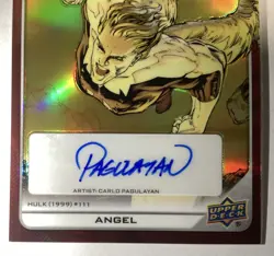 2023 Upper Deck Marvel Platinum #193 ANGEL 🪽 CREATOR AUTO RED RAINBOW - Image 4