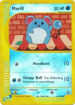 Marill - 53/147 - Pokemon Aquapolis Reverse Holo Rare Card NM - Image 1