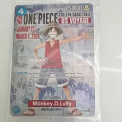 One Piece Monkey D. Luffy US Voyage College Basketball Card Sealed (Rutgers) - Image 1