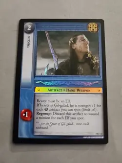 DECIPHER LOTR REFLECTIONS AIGLOS ARTIFACT HAND WEAPON 9R+12 FOIL CARD - Image 1