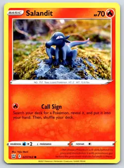 Salandit - Battle Styles 027/163 Yuka Morii Pokemon Card NM - Image 1