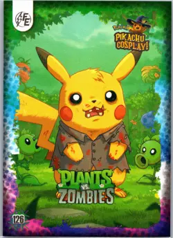 Plants Vs Zombies (Pikachu) #126 - Galaxy Holo Electric Pikachu Cosplay Pokemon - Image 1