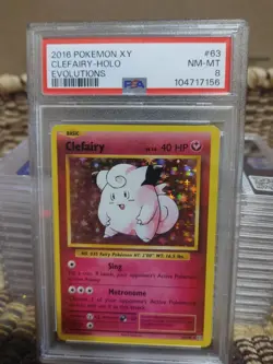 2016 Pokemon XY Evolutions #63 Clefairy Holo PSA 8 NM-MT 🔥🔥 - Image 1