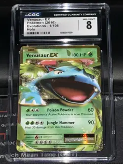 2016 CGC NM/MINT 8 Venusaur EX #1 Holo EX Pokemon TCG XY Evolutions - Image 1