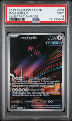 2023 POKEMON PAR EN-PARADOX RIFT ILLUSTRATION RARE #216 IRON JUGULIS PSA 9 - Image 1