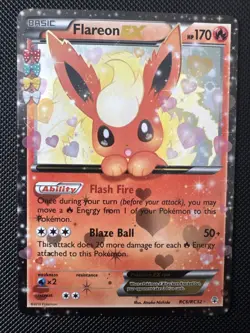 Pokemon TCG Flareon EX Holo Rare Card RC6/RC32 Generations Radiant Collection - Image 1