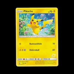 Pokemon TCG Karte Pikachu + Stamp || Verborgenes Schicksal - 19/68 || NM DE - Image 1