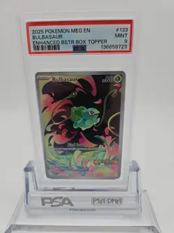 2025 Pokemon Mega Evolution Base 133 Illustration Rare Bulbasaur PSA 9 Mint - Image 1