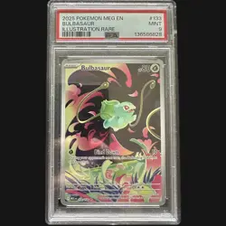 2025 Pokemon Mega Evolution Base 133 Illustration Rare Bulbasaur PSA 9 Mint - Image 1