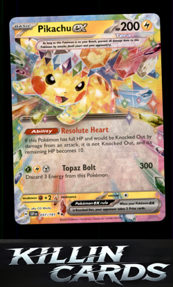 Pikachu ex - 057/191 057/191 Pokemon Double Rare SV08: Surging Sparks Card NM - Image 1