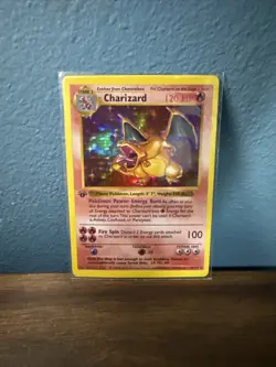 1st Edition Shadowless holographic Charizard from the 1999 Pokemon Base Set - Image 1