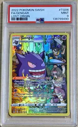 Pokemon Gengar TG06/TG30 Full Art Holo Lost Origin Trainer Gallery PSA 9 - Image 1