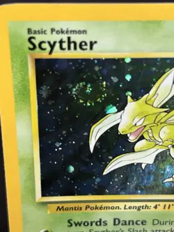 Pokemon TCG - Scyther Base Set 2 17/130 - Unlimited Holo Rare - SWIRL - Image 2