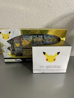 Pokemon TCG: 25th Anniversary Celebrations ETB (2021) + Pikachu Box 820650809439 - Image 1