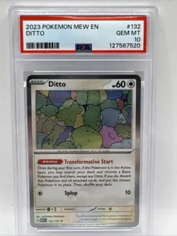 2023 POKEMON MEW EN DITTO HOLO #132/165 PSA 10 GEM MINT - Image 1