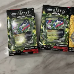POKEMON 2X IRON LEAVES 2X MIRAIDON EX BATTLE DECK& Digimon LOT FACTORY SEALED - Image 3