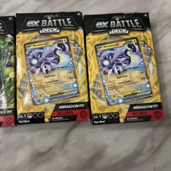 POKEMON 2X IRON LEAVES 2X MIRAIDON EX BATTLE DECK& Digimon LOT FACTORY SEALED - Image 4