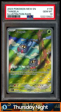 2023 POKEMON SV 151 - MEW EN #178/165 TANGELA FULL ART ILLUSTRATION RARE PSA 10 - Image 1