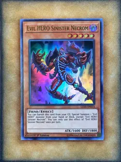 Yugioh Evil HERO Sinister Necrom LED5-EN014 Ultra Rare 1st Ed NM - Image 1