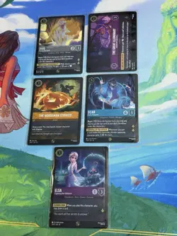 Disney Lorcana Whispers In The Well League Play OP FOIL PROMO Cards Set of 5 - Image 1