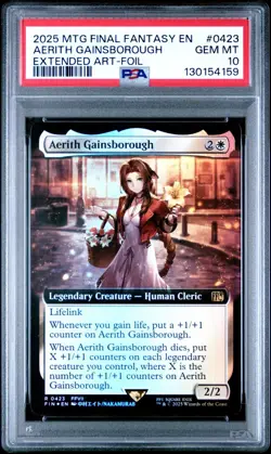 PSA 10 2025 MTG FINAL FANTASY EXTENDED ART FOIL 0423 AERITH GAINSBOROUGH LOW POP - Image 1