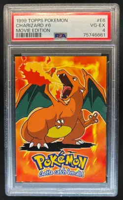 1999 Topps Pokemon the First Movie #06 Charizard Stage 3 Evolution #E6 PSA 4 - Image 1