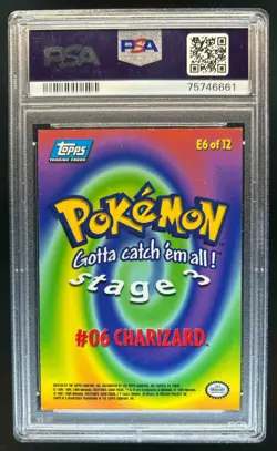 1999 Topps Pokemon the First Movie #06 Charizard Stage 3 Evolution #E6 PSA 4 - Image 2