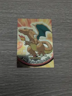 1999 Topps #06 Charizard Holo Foil TV Animation Series 1 Pokemon Blue Logo NM - Image 1