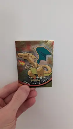 1999 Topps #06 Charizard Holo Foil TV Animation Series 1 Pokemon Blue Logo NM - Image 2
