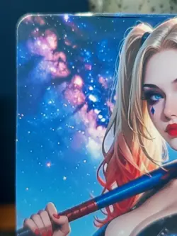 1/1 Only 1 Made Harley Quinn DC Leather Gear City Custom Waifu Card Size 5x3.5 - Image 2