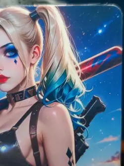 1/1 Only 1 Made Harley Quinn DC Leather Gear City Custom Waifu Card Size 5x3.5 - Image 3