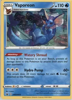Vaporeon - Promo - SWSH: Sword & Shield Promo Cards - NM - Holofoil MTG x1 - Image 1