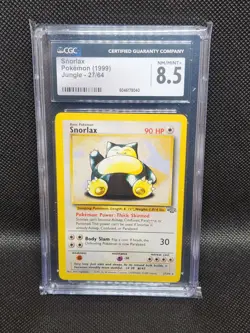Snorlax Non-Holo Rare 1999 WOTC Pokemon Card 27/64 Jungle CGC 8.5 NM/MT+ - Image 1