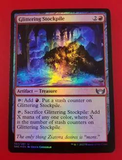 1x Glittering Stockpile | FOIL | Streets of New Capenna | MTG Magic Cards - Image 1