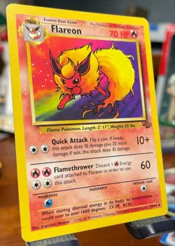VLP 🔥 Pokemon TCG Flareon Card 19/64 Jungle Unlimited Rare Non-Holo - Image 2