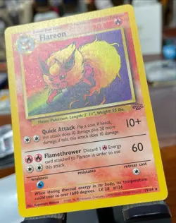 VLP 🔥 Pokemon TCG Flareon Card 19/64 Jungle Unlimited Rare Non-Holo - Image 4