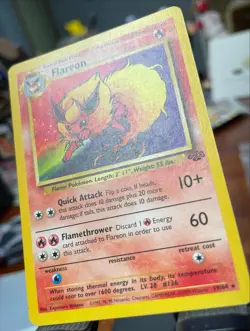 VLP 🔥 Pokemon TCG Flareon Card 19/64 Jungle Unlimited Rare Non-Holo - Image 5