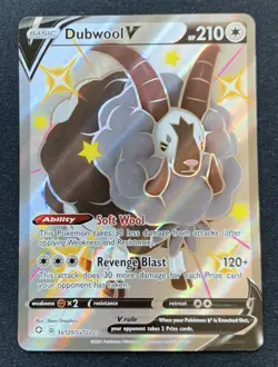 Dubwool V SV120/SV122 Shining Fates Ultra Rare Holo Pokemon TCG Card NM - Image 1