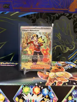 Pokemon TCG Destined Rivals Ethan's Adventure Full Art Trainer Card 236/182 SIR - Image 1