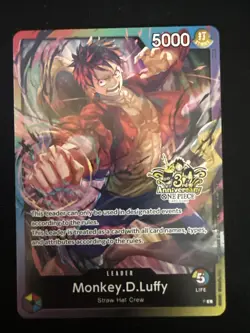 One Piece TCG - Monkey D. Luffy Leader - P - 3rd Anniversary Stamped Promo - Image 1